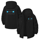 Retro Cassette Tape Unisex Full-Zip Printed Waterproof Hooded Windbreaker