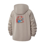 Anime Cat Unisex Full-Zip Printed Waterproof Hooded Windbreaker