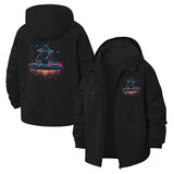 Cosmic Mushroom Unisex Full-Zip Printed Waterproof Hooded Windbreaker