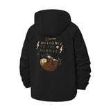 Sloth Jungle Welcome Unisex Full-Zip Printed Waterproof Hooded Windbreaker