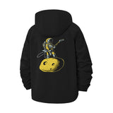 Astronaut Guitar Rock Unisex Full-Zip Printed Waterproof Hooded Windbreaker