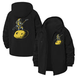 Astronaut Guitar Rock Unisex Full-Zip Printed Waterproof Hooded Windbreaker