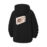 Retro Cassette Unisex Full-Zip Printed Waterproof Hooded Windbreaker