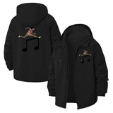 Athletic Runner and Music Motif Unisex Full-Zip Printed Waterproof Hooded Windbreaker