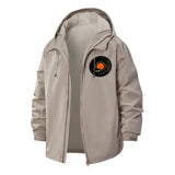 Retro Vinyl Record Unisex Full-Zip Printed Waterproof Hooded Windbreaker