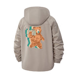 Bear With Boombox Unisex Full-Zip Printed Waterproof Hooded Windbreaker