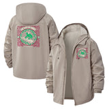 Frog Motif Unisex Full-Zip Printed Waterproof Hooded Windbreaker