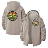 Nature Adventure Guitar Unisex Full-Zip Printed Waterproof Hooded Windbreaker