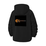 Electric Guitar Motif Unisex Full-Zip Printed Waterproof Hooded Windbreaker