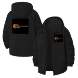 Electric Guitar Motif Unisex Full-Zip Printed Waterproof Hooded Windbreaker