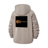 Electric Guitar Motif Unisex Full-Zip Printed Waterproof Hooded Windbreaker