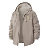 Guitar and Astronaut Unisex Full-Zip Printed Waterproof Hooded Windbreaker