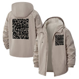 Abstract Doodle Unisex Full-Zip Printed Waterproof Hooded Windbreaker