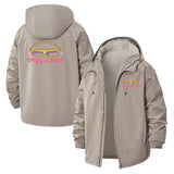 Opera Glasses Cartoon Unisex Full-Zip Printed Waterproof Hooded Windbreaker