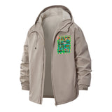 Weekend Fun Unisex Full-Zip Printed Waterproof Hooded Windbreaker
