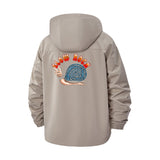 Slow Rock Snail Unisex Full-Zip Printed Waterproof Hooded Windbreaker