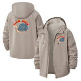 Slow Rock Snail Unisex Full-Zip Printed Waterproof Hooded Windbreaker