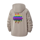 Colorful Equalizer Unisex Full-Zip Printed Waterproof Hooded Windbreaker