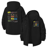 Retro Cassette Tape Unisex Full-Zip Printed Waterproof Hooded Windbreaker