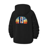 Retro Cassette Tape Unisex Full-Zip Printed Waterproof Hooded Windbreaker