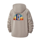 Retro Cassette Tape Unisex Full-Zip Printed Waterproof Hooded Windbreaker