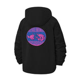 Underwater Fish Motif Unisex Full-Zip Printed Waterproof Hooded Windbreaker
