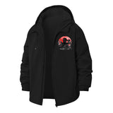 Octopus Silhouette Unisex Full-Zip Printed Waterproof Hooded Windbreaker
