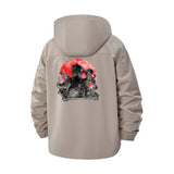 Octopus Silhouette Unisex Full-Zip Printed Waterproof Hooded Windbreaker