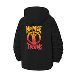 Peace Symbol 'No More Trouble' Unisex Full-Zip Printed Waterproof Hooded Windbreaker
