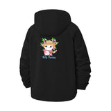 Cute Cat Persona Unisex Full-Zip Printed Waterproof Hooded Windbreaker