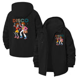 Disco Party Unisex Full-Zip Printed Waterproof Hooded Windbreaker