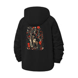 Deer and Floral Forest Unisex Full-Zip Printed Waterproof Hooded Windbreaker