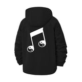 Music Note Unisex Full-Zip Printed Waterproof Hooded Windbreaker