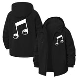 Music Note Unisex Full-Zip Printed Waterproof Hooded Windbreaker