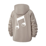 Music Note Unisex Full-Zip Printed Waterproof Hooded Windbreaker