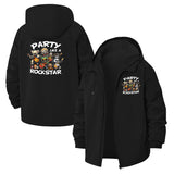 Party Like a Rockstar Unisex Full-Zip Printed Waterproof Hooded Windbreaker