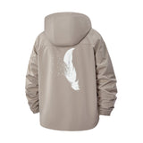 Floating Feather Unisex Full-Zip Printed Waterproof Hooded Windbreaker