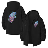 Whimsical Octopus Unisex Full-Zip Printed Waterproof Hooded Windbreaker