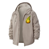 Parrot-Pear Mashup Unisex Full-Zip Printed Waterproof Hooded Windbreaker