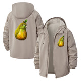 Parrot-Pear Mashup Unisex Full-Zip Printed Waterproof Hooded Windbreaker