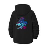 Psychedelic Skull Unisex Full-Zip Printed Waterproof Hooded Windbreaker