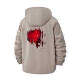 Distorted Red Heart Unisex Full-Zip Printed Waterproof Hooded Windbreaker