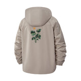 Monstera Leaf Unisex Full-Zip Printed Waterproof Hooded Windbreaker