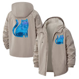 Galaxy Cat Unisex Full-Zip Printed Waterproof Hooded Windbreaker
