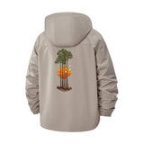 Sunset Forest Scene Unisex Full-Zip Printed Waterproof Hooded Windbreaker