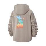 Rabbit and Butterfly Unisex Full-Zip Printed Waterproof Hooded Windbreaker