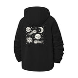 Celestial Sun and Moon Unisex Full-Zip Printed Waterproof Hooded Windbreaker