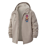 Butterfly Stack Unisex Full-Zip Printed Waterproof Hooded Windbreaker