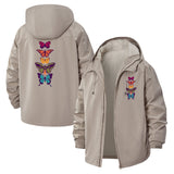 Butterfly Stack Unisex Full-Zip Printed Waterproof Hooded Windbreaker