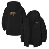 Bullet Hole Graphic Unisex Full-Zip Printed Waterproof Hooded Windbreaker